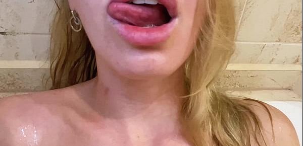  Sexy Blonde Sensual Masturbate Pussy until Orgasm in the Bathroom